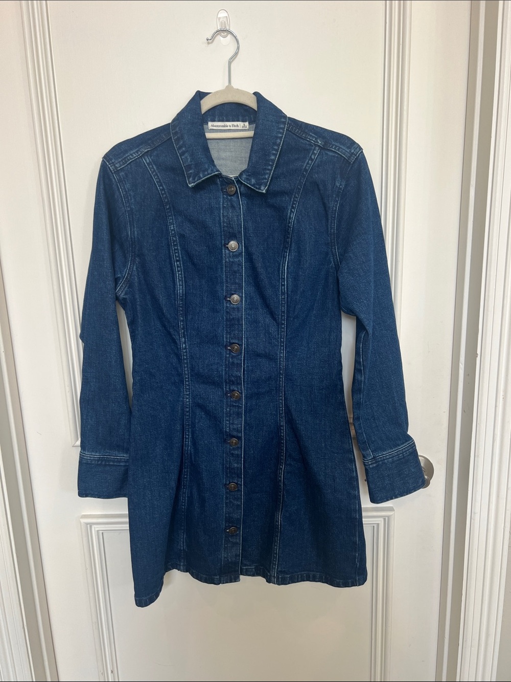 EUC Abercrombie and Fitch Chase Denim Mini Dress. Size Small - Picture 4 of 9